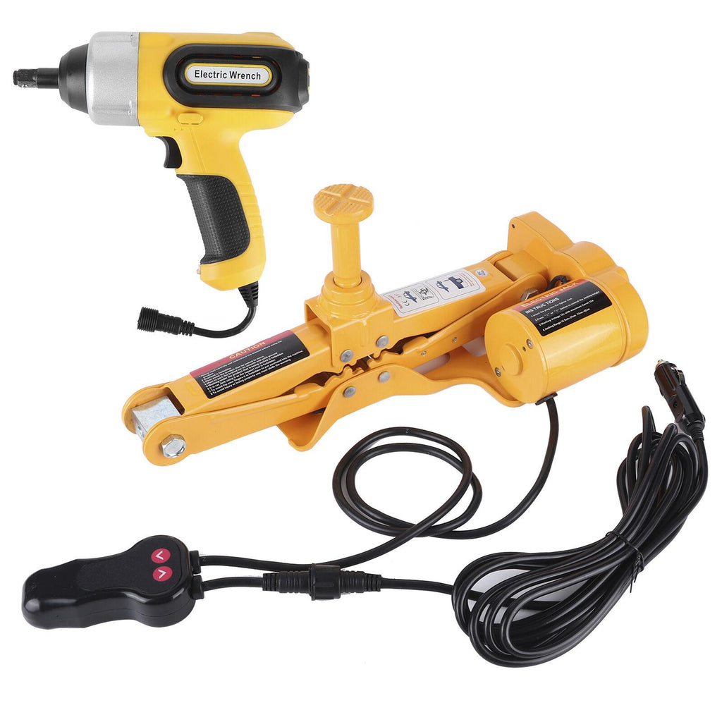 42cm 3 Ton Car Electric Scissor Jack Lift DC 12V Floor Lift Tire Repair Tool