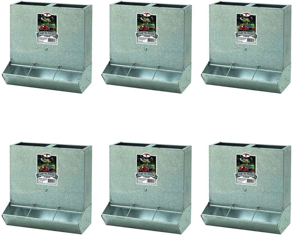 little giant bpf3 heavy duty mountable 3 hole baby piglet livestock trough feeder, 9 pound capacity (6 pack)