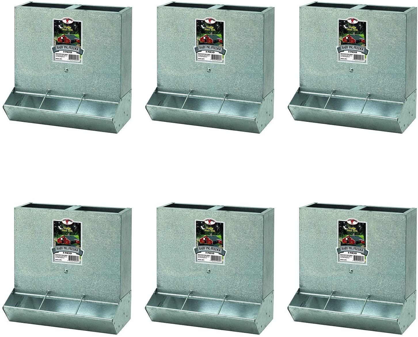 little giant bpf3 heavy duty mountable 3 hole baby piglet livestock trough feeder, 9 pound capacity (6 pack)