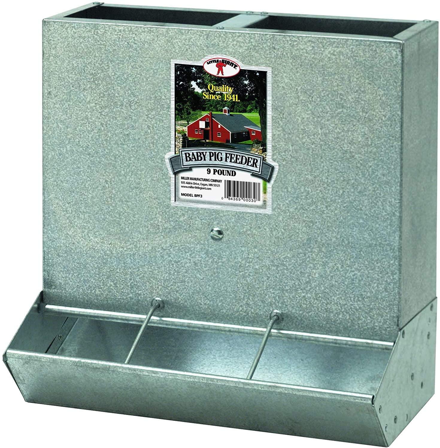 little giant bpf3 heavy duty mountable 3 hole baby piglet livestock trough feeder, 9 pound capacity (6 pack)
