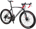 SDXC550 700C Adult Road Bike Steel Frame 54cm High Rim Wheel Dual Disc Brake 21 Speed Gear System Men Road Bicycle