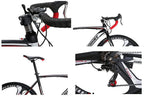 SD XC550 700C Road Bike Steel Frame Mechanical Dual Disc Brake 21 Speed Gear System Adult Road Bicycle BlackRed