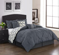 Grand Ave Nexus Pintuck 7-Piece Reversible Comforter Set, Gray
