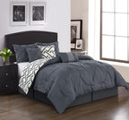 Grand Ave Nexus Pintuck 7-Piece Reversible Comforter Set, Gray