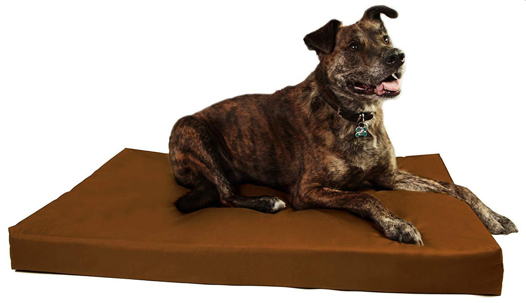 Orthopedic 4" Dog Crate Pad by Big Barker. Waterproof &amp; Tear Resistant. Thick, Heavy Duty, Tough, Washable Cover. Luxury Orthopedic Support Foam inside. Sized to perfectly fit inside standard crate sizes. Made in USA.
