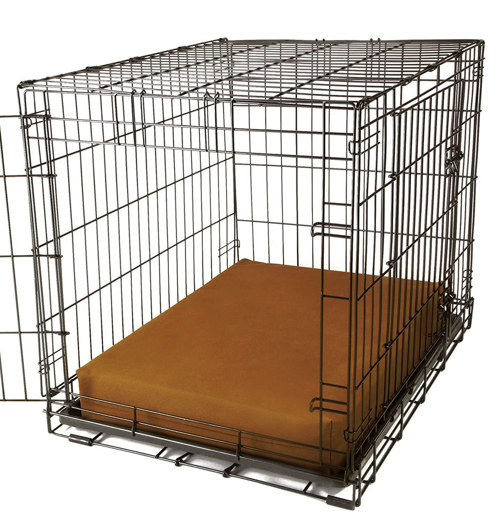 Orthopedic 4" Dog Crate Pad by Big Barker. Waterproof &amp; Tear Resistant. Thick, Heavy Duty, Tough, Washable Cover. Luxury Orthopedic Support Foam inside. Sized to perfectly fit inside standard crate sizes. Made in USA.