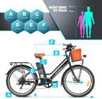 ANCHEER 26'' Electric Bicycle, Electric City Bike, Low Frame e-Bike with 36V/12.5 Ah Lithium Battery and 350W Powerful Motor, Step Through Commuter Ebike with Practical Basket for Woman Man