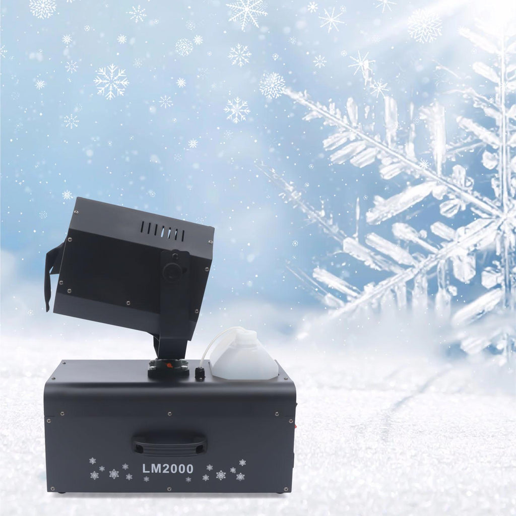 Miumaeov 2000W Snowflake Machine with Remote Control Low Noise Snow Effect Machine Portable Fake Snow Making Machine Stage Snow Machines for Parties