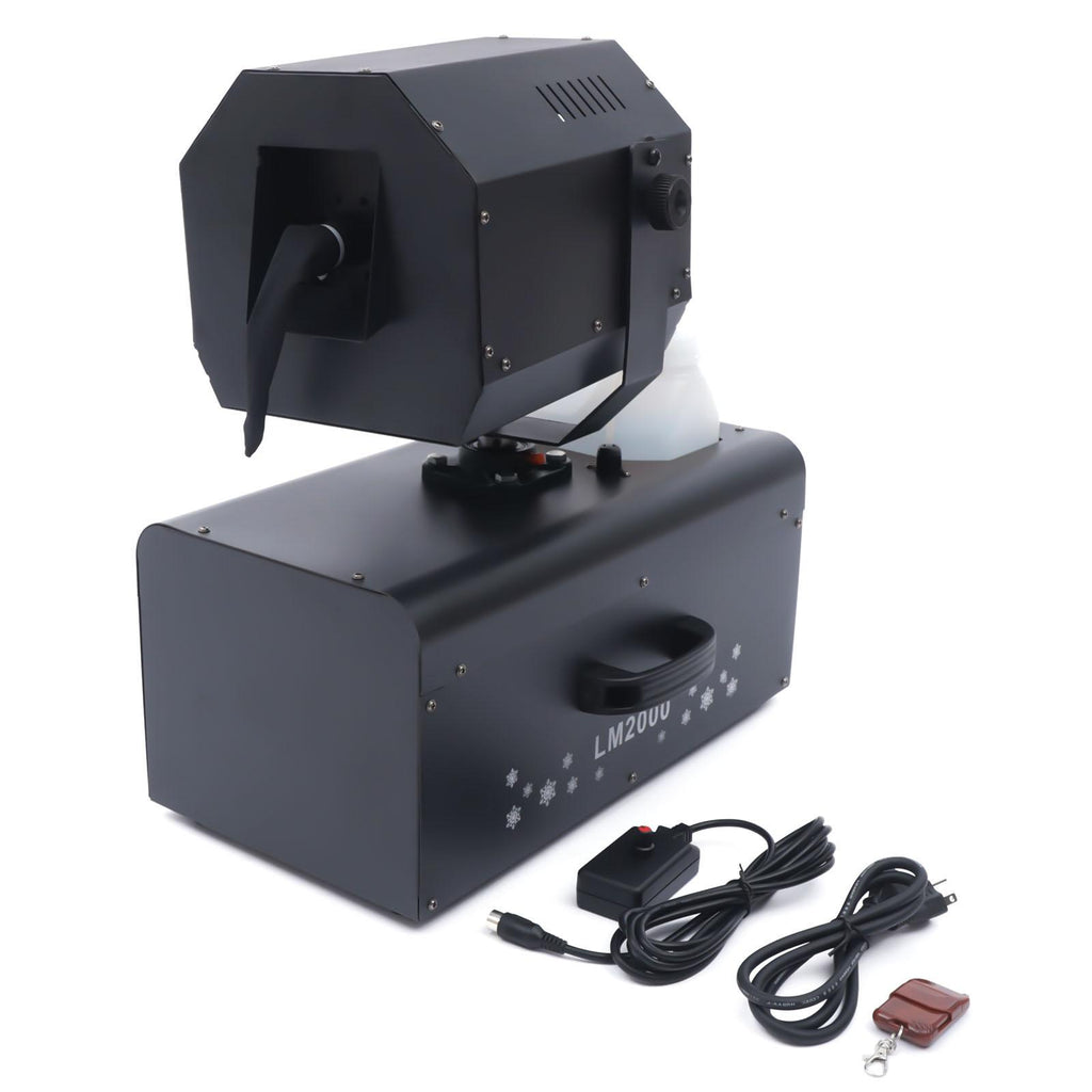 Miumaeov 2000W Snowflake Machine with Remote Control Low Noise Snow Effect Machine Portable Fake Snow Making Machine Stage Snow Machines for Parties