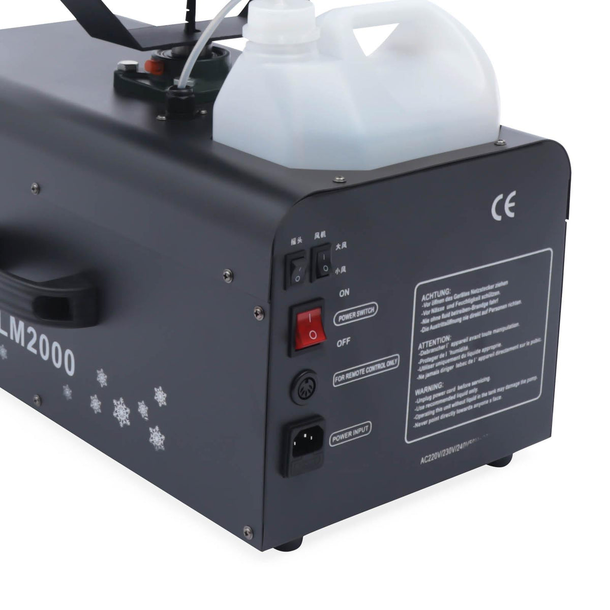 Miumaeov 2000W Snowflake Machine with Remote Control Low Noise Snow Effect Machine Portable Fake Snow Making Machine Stage Snow Machines for Parties