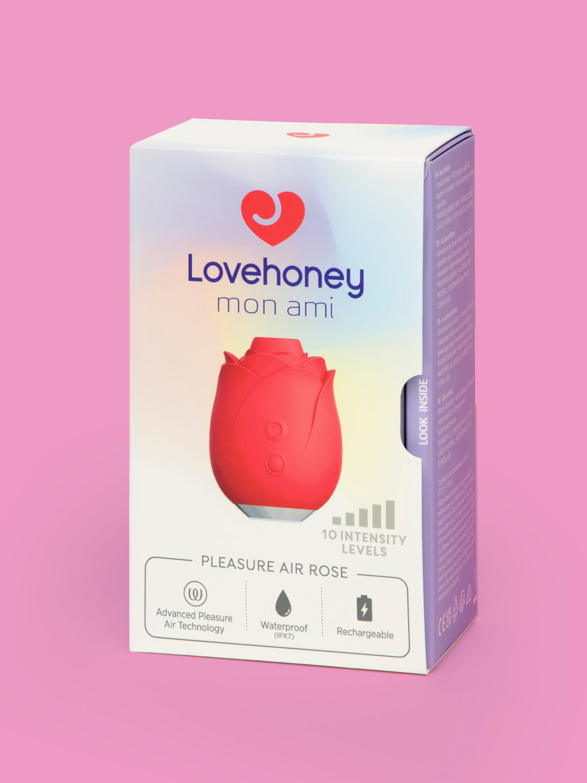Lovehoney mon ami Pleasure Air Rose Clitoral Suction Stimulator, Red