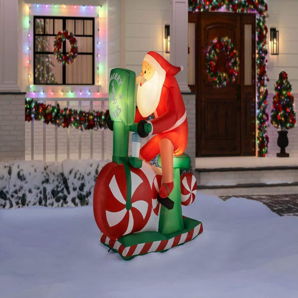 5.5 ft Santa on Stationary Bike Holiday Inflatable