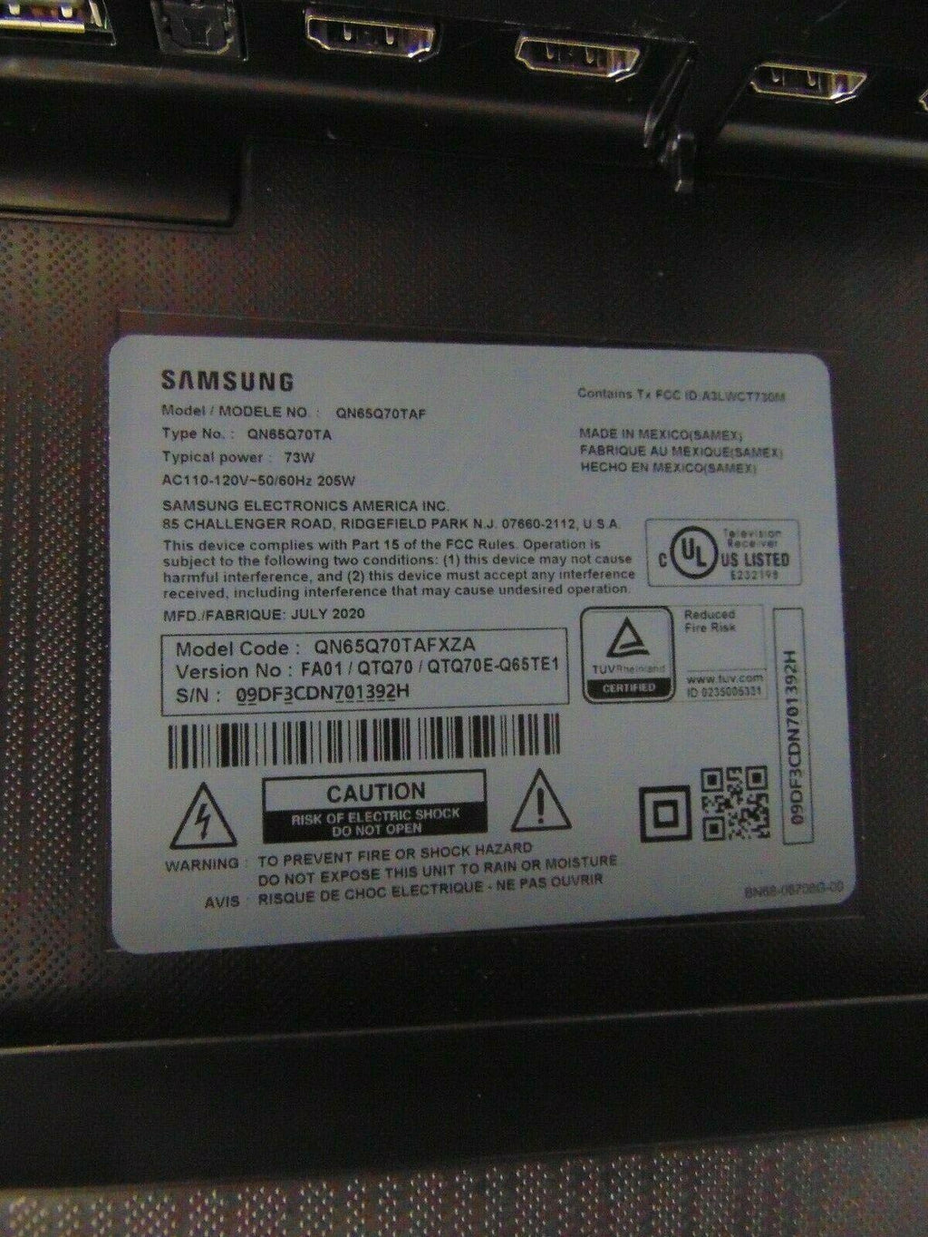 samsung - 65" class q70t series qled 4k uhd smart tizen tv