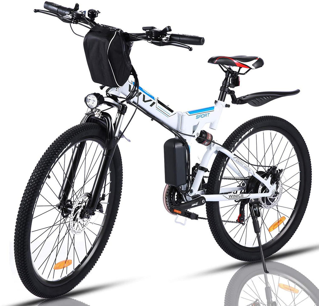 VIVI Folding Electric Bike 350W, Adult Electric Bikes, 26" Mountain Bike with 8Ah Battery, 20 Mph Speed/RecharMilea25 Mile/ 4 WorMode