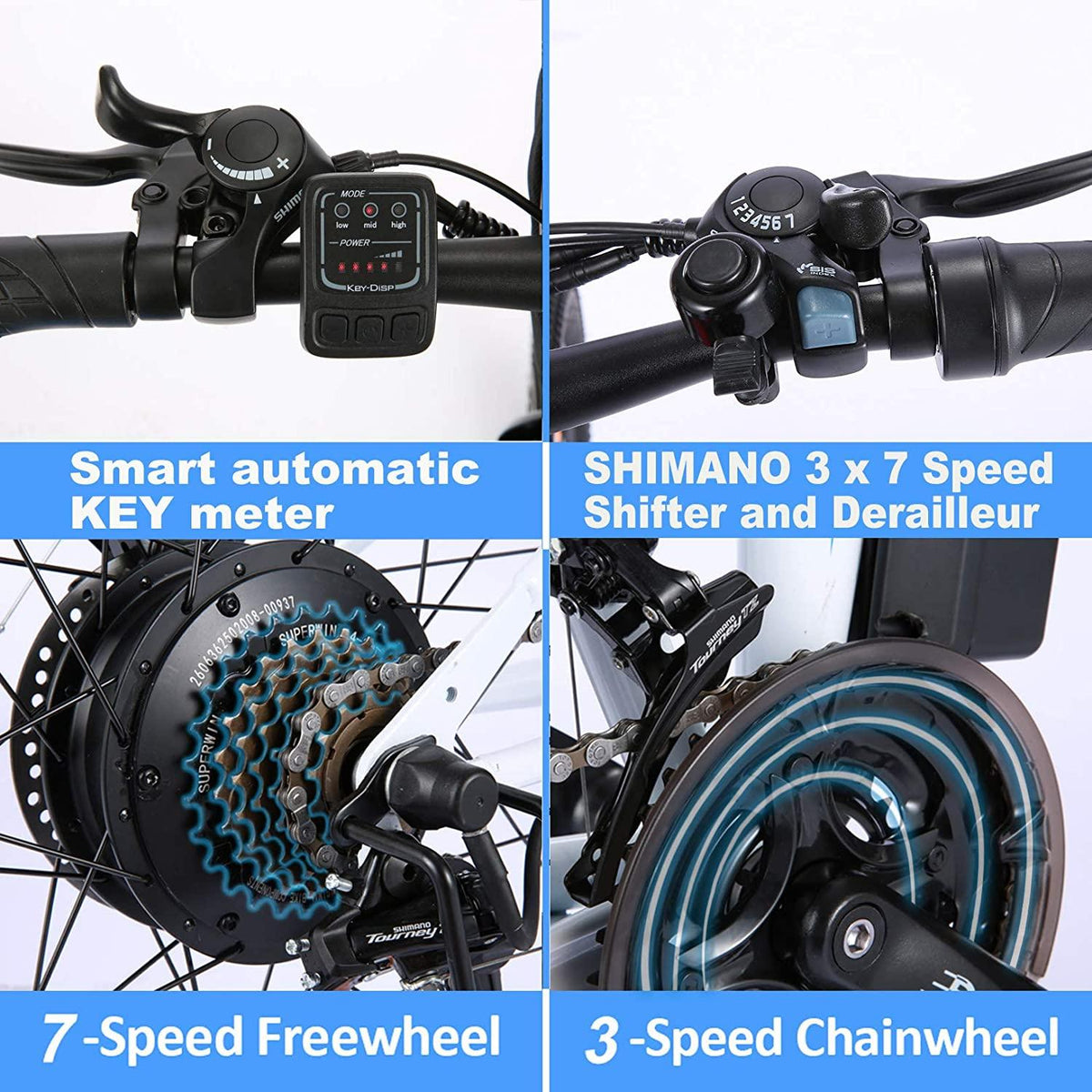 VIVI Folding Electric Bike 350W, Adult Electric Bikes, 26" Mountain Bike with 8Ah Battery, 20 Mph Speed/RecharMilea25 Mile/ 4 WorMode