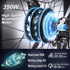 VIVI Folding Electric Bike 350W, Adult Electric Bikes, 26" Mountain Bike with 8Ah Battery, 20 Mph Speed/RecharMilea25 Mile/ 4 WorMode