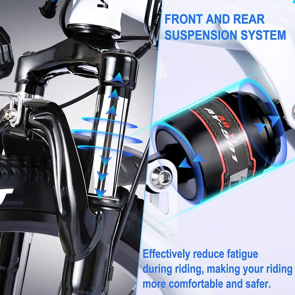 VIVI Folding Electric Bike 350W, Adult Electric Bikes, 26" Mountain Bike with 8Ah Battery, 20 Mph Speed/RecharMilea25 Mile/ 4 WorMode