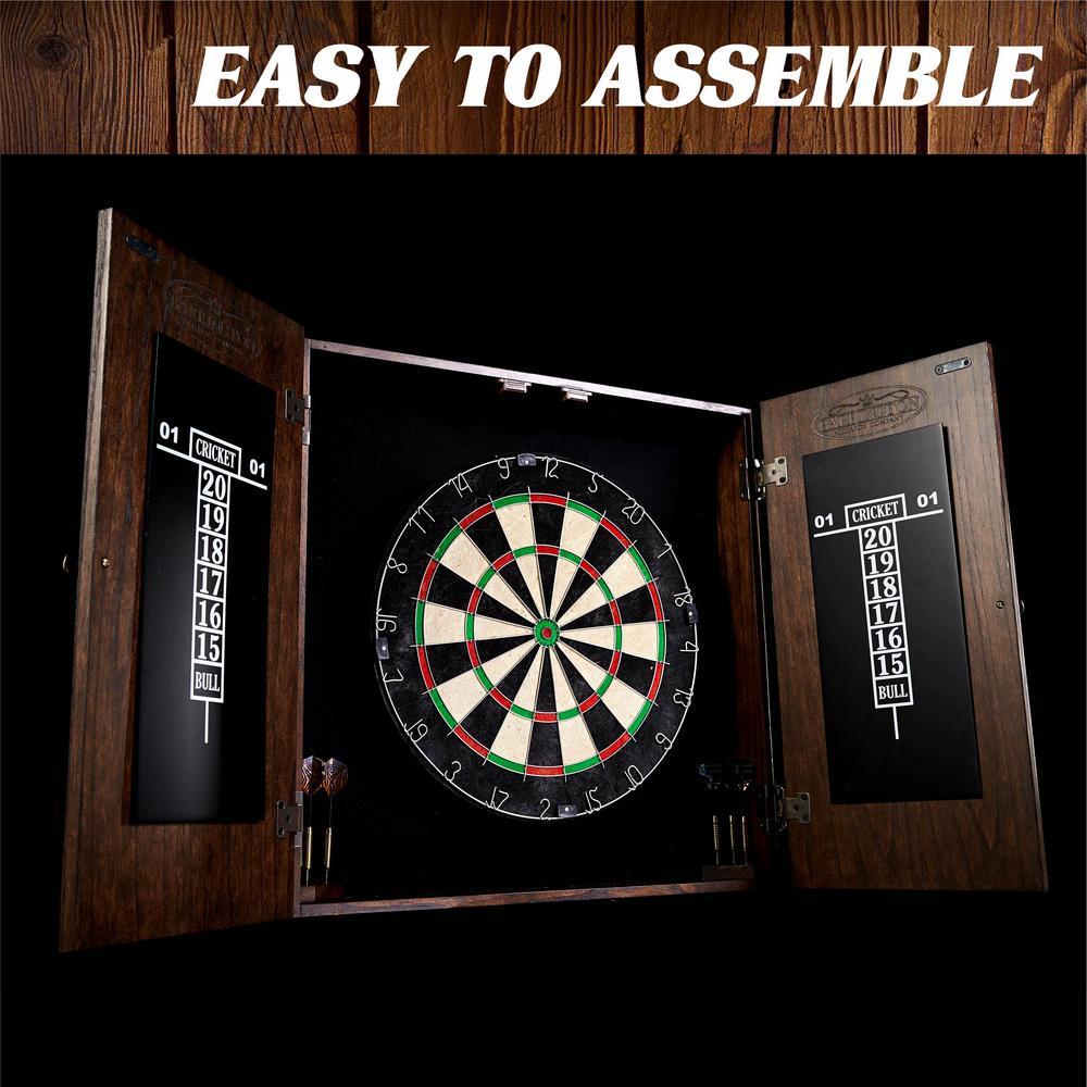 Webster Bristle Dart Board and Solid Wood Cabinet Set
