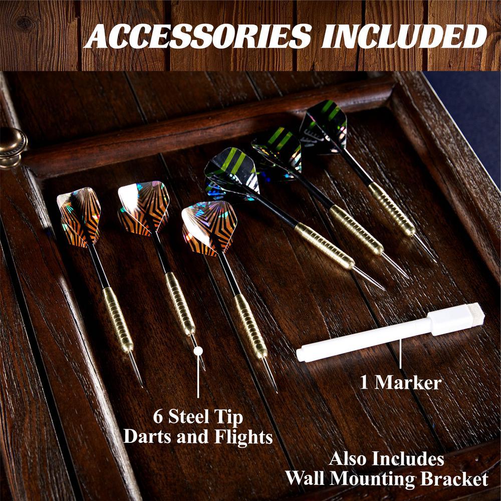 Webster Bristle Dart Board and Solid Wood Cabinet Set