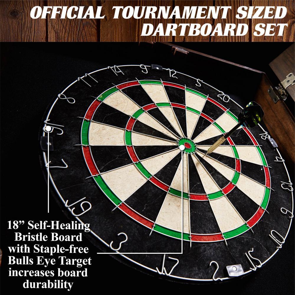 Webster Bristle Dart Board and Solid Wood Cabinet Set