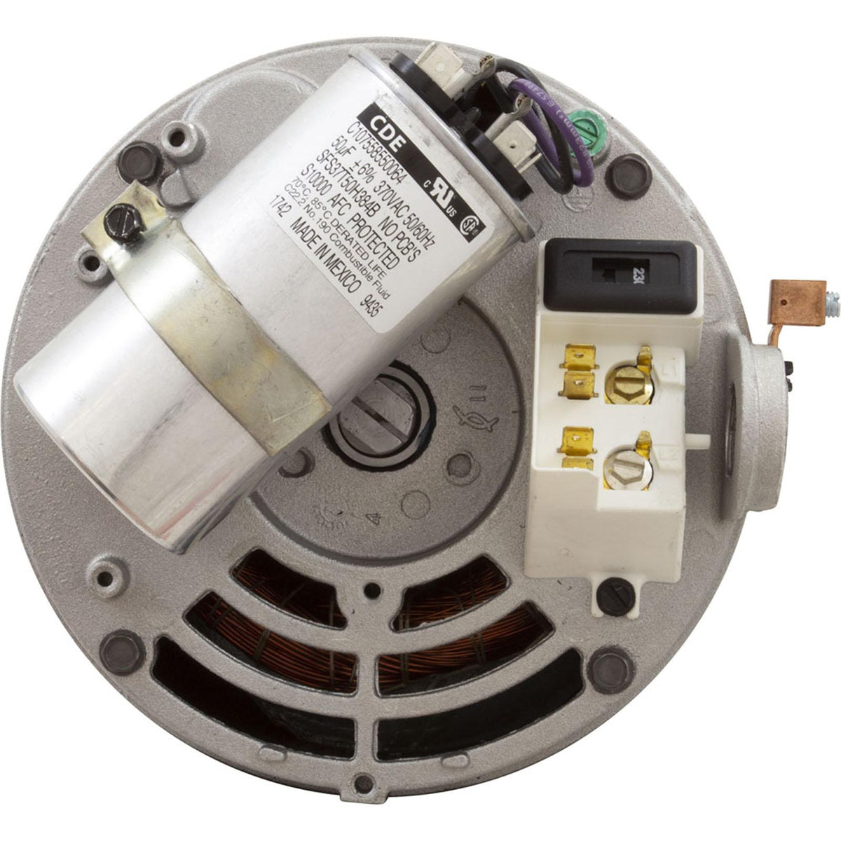 Us Motors Motor, Nidec/USMtr, 0.5hp, 115/230v, 1Spd, 56Jfr, CFace, Thd, Full