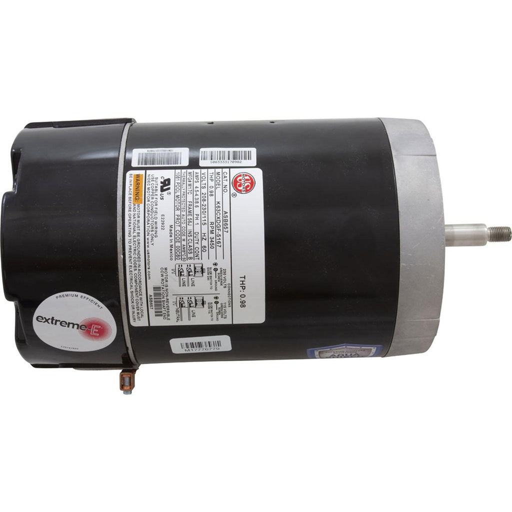 Us Motors Motor, Nidec/USMtr, 0.5hp, 115/230v, 1Spd, 56Jfr, CFace, Thd, Full