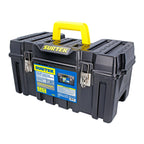 Tool Box - 21" x 11" x 10" Mobile Tool Carrier with Moulded ABS Plastic Construction & Dual Latching Metal Clasp  - CPS20 , Black