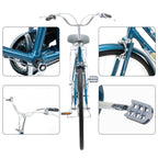 HOMBOM 26-Inch Single Speed Bicycle Womens Comfort Bikes Beach Cruiser Bike for Women Comfortable Bicycle