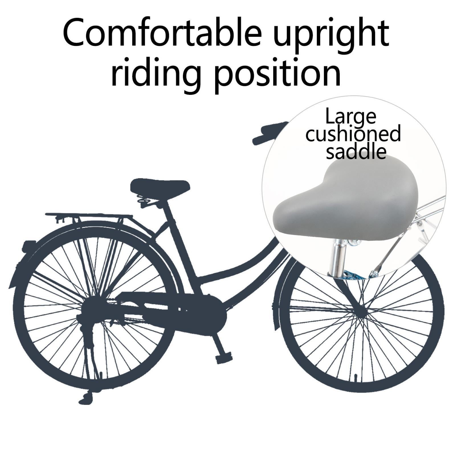 HOMBOM 26-Inch Single Speed Bicycle Womens Comfort Bikes Beach Cruiser Bike for Women Comfortable Bicycle