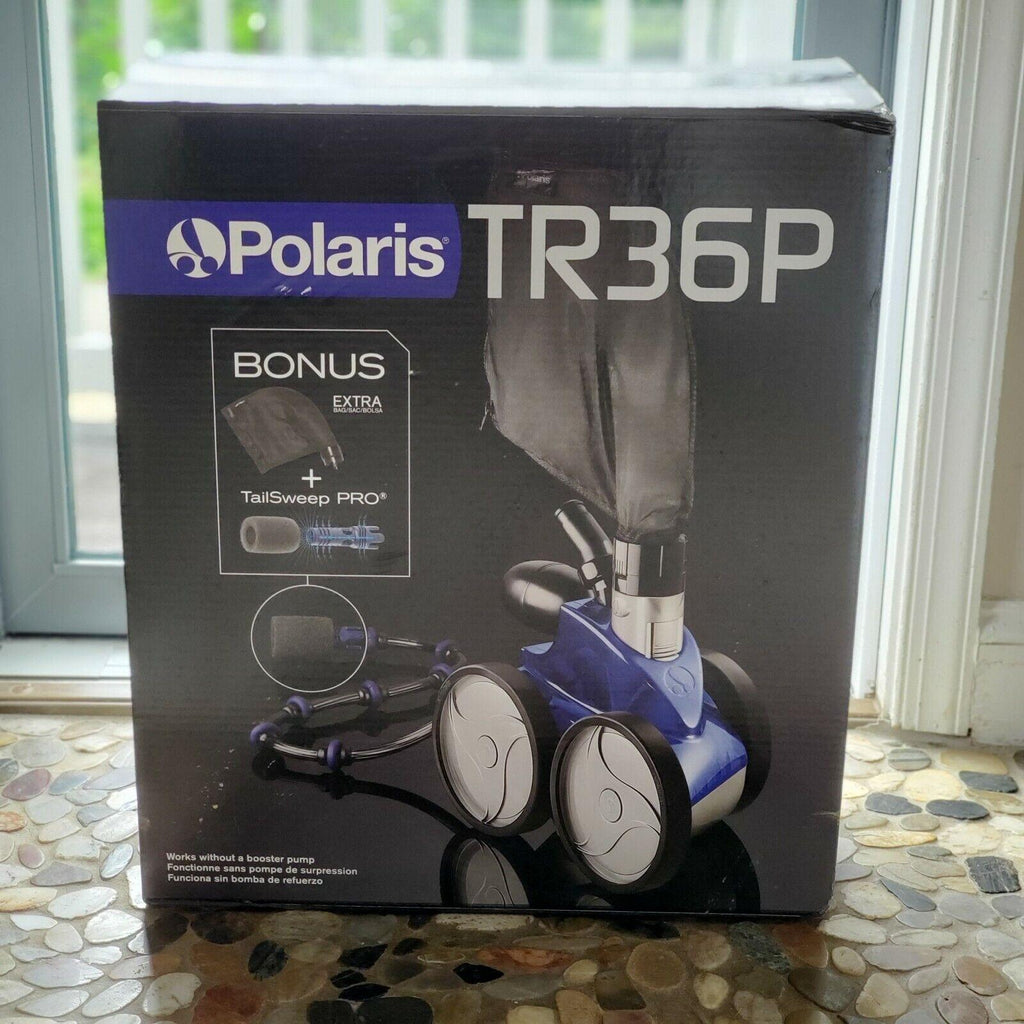 polaris vac-sweep tr36p pressure cleaner f1tr pool vacuum + nib w/ 2 bags 360