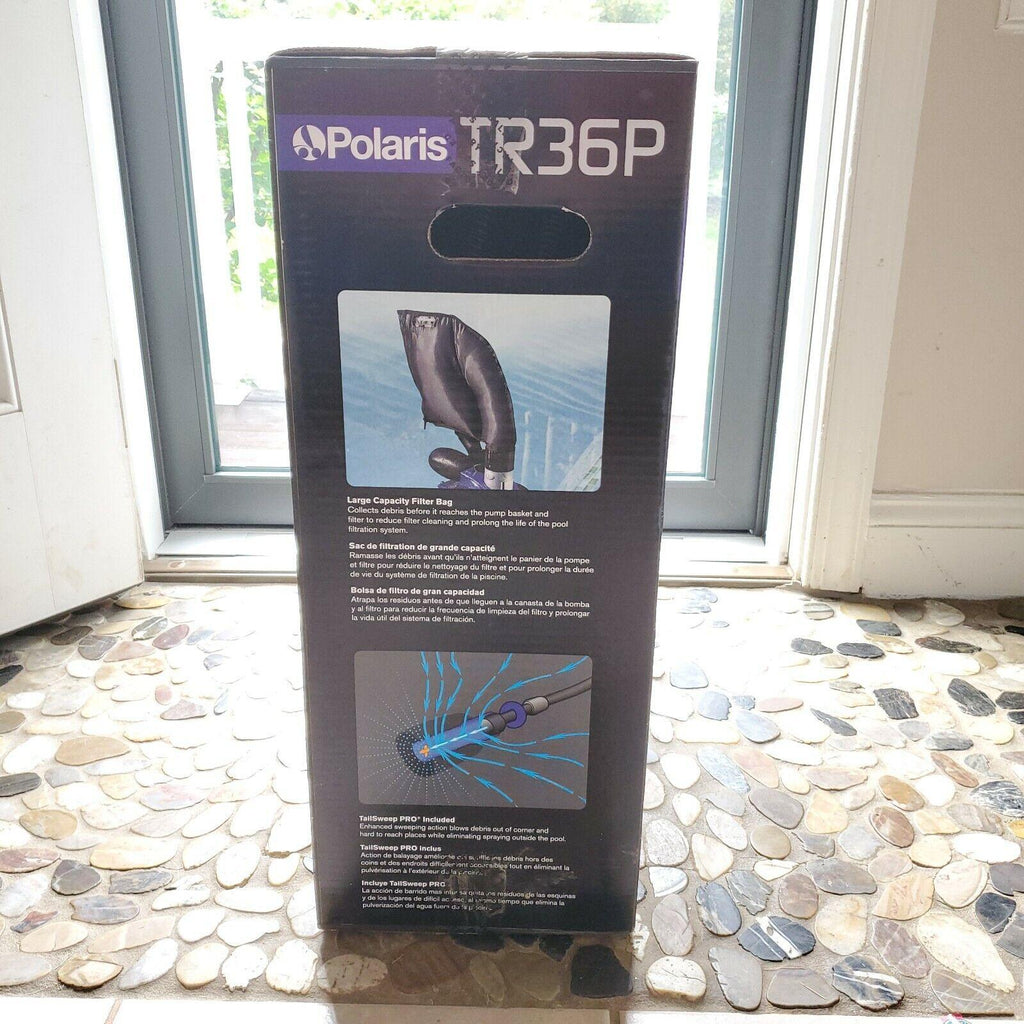 polaris vac-sweep tr36p pressure cleaner f1tr pool vacuum + nib w/ 2 bags 360