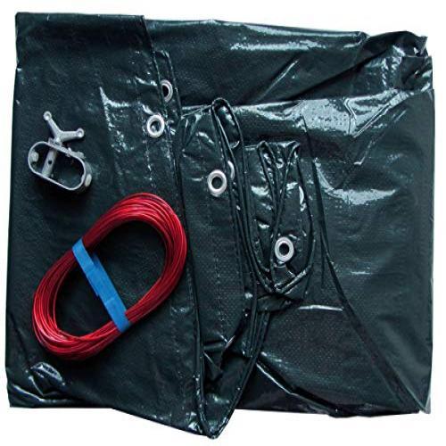 SUNSOLAR ENERGY Above Ground Pool Cover for 21x41 Foot Oval Swimming Pool - Heavy-Duty: 12-Yr with Cover Clips