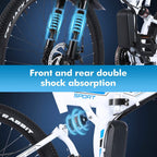 Electric Bike for Adults, VIVI Folding Electric Mountain Bicycle Adults 26 inch E-Bike 350W Motor Professional  21 Speed Gears with Removable36V 8Ah Lithium-Ion Battery