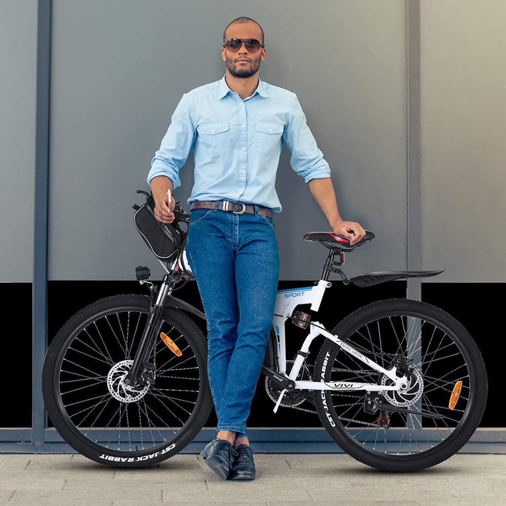 Electric Bike for Adults, VIVI Folding Electric Mountain Bicycle Adults 26 inch E-Bike 350W Motor Professional  21 Speed Gears with Removable36V 8Ah Lithium-Ion Battery