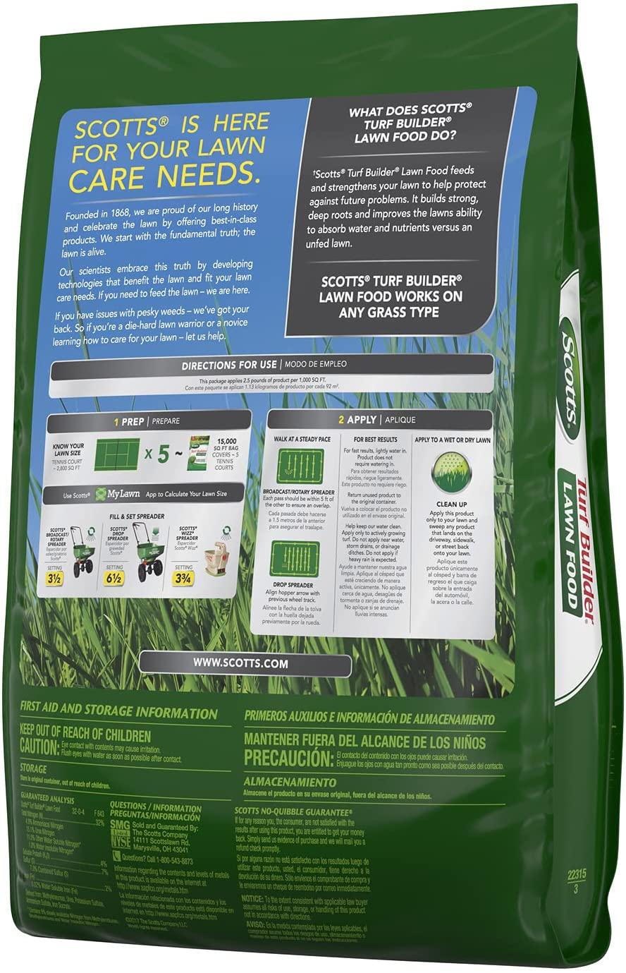 scotts turf builder lawn food, 37.5 lbs., 15,000 sq. ft.