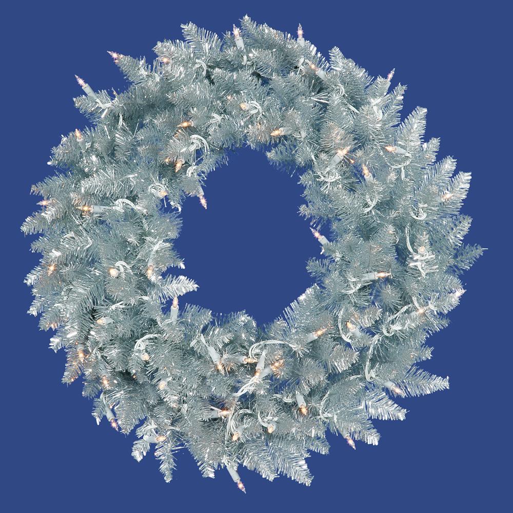 Vickerman 60" Silver Fir Artificial Christmas Wreath, Unlit - Faux Fir Christmas Wreath - Indoor Seasonal Home Decor