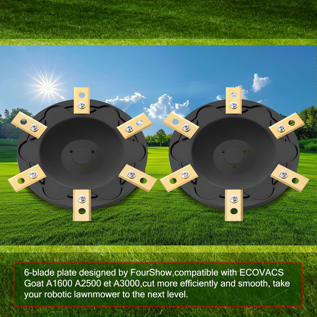 [Upgrade] 2 Blade Discs + 12 Pcs Blades Compatible with  A1600, A2000, A2500 and A3000, Lawn Mower Robot Blade Disc, Robotic Lawn Mower Turntable