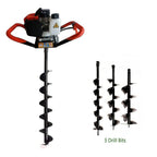 dyrabrest 52cc 2.3hp gas powered post hole digger ground fence 2-stroke single cylinder gasoline engine with earth auger drill 4"/6"/8" bits