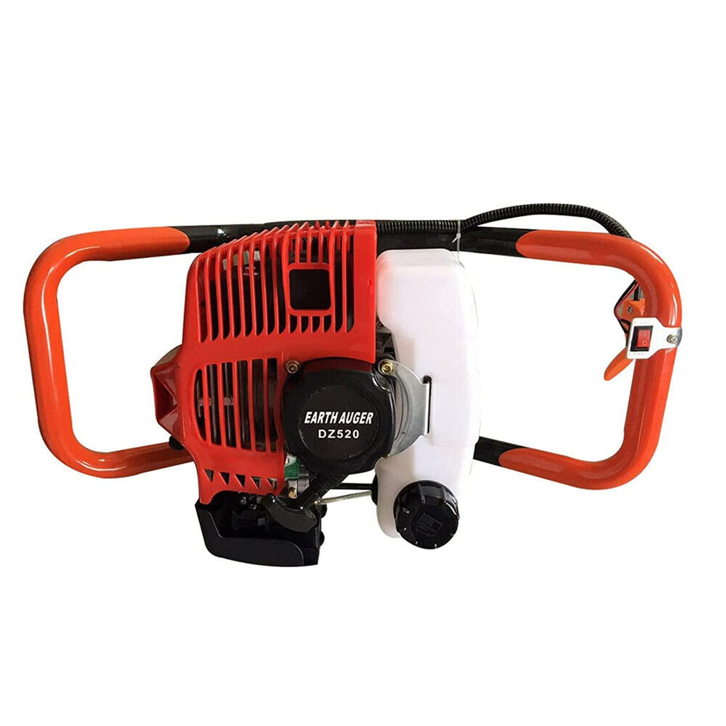 dyrabrest 52cc 2.3hp gas powered post hole digger ground fence 2-stroke single cylinder gasoline engine with earth auger drill 4"/6"/8" bits