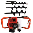 dyrabrest 52cc 2.3hp gas powered post hole digger ground fence 2-stroke single cylinder gasoline engine with earth auger drill 4"/6"/8" bits
