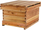 yyhj 10 frame beehive,wooden flow bee hive boxes house,bee box supplies starter kit,dipped in 100% beeswax,includes wooden frames &amp; waxed foundations,for beginner,honey bee hives