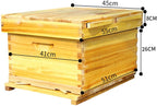 yyhj 10 frame beehive,wooden flow bee hive boxes house,bee box supplies starter kit,dipped in 100% beeswax,includes wooden frames &amp; waxed foundations,for beginner,honey bee hives