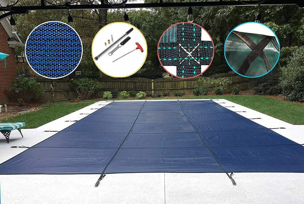 waterwarden scmb1632 16 ft. x 32 ft. rectangle mesh in-ground pool safety cover