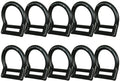 Fusion Climb Bent Aluminum Slotted Light Weight D-Ring for 1 3/4" Webbing Matte Black 10-Pack