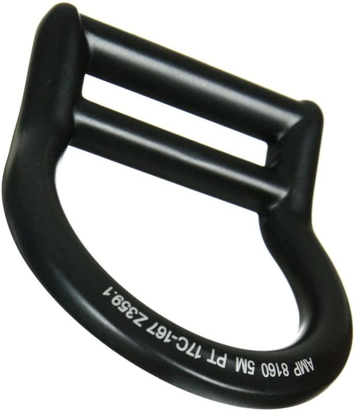Fusion Climb Bent Aluminum Slotted Light Weight D-Ring for 1 3/4" Webbing Matte Black 10-Pack