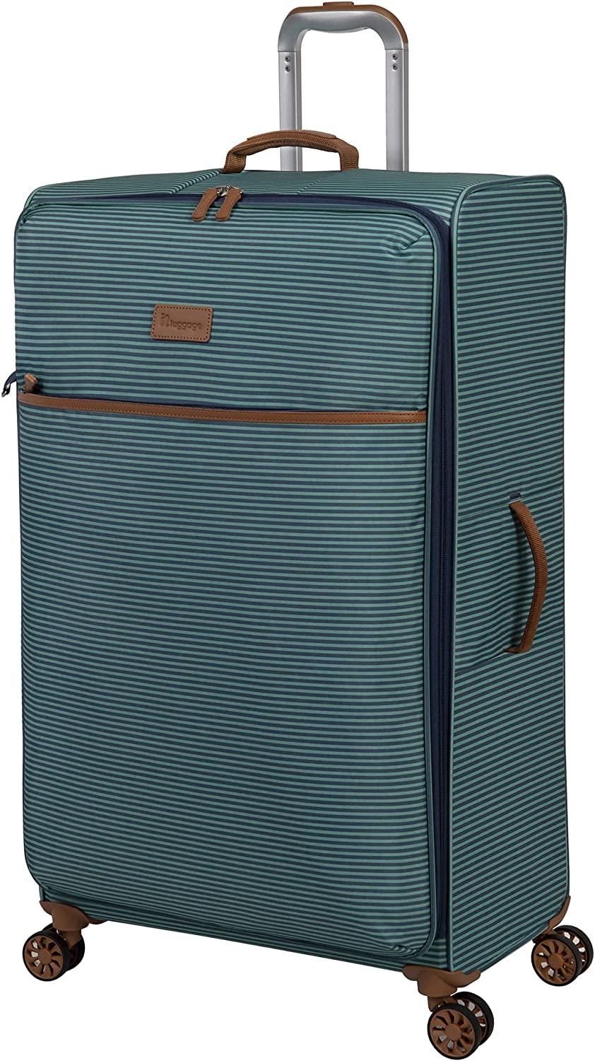 Beach Stripes 34" Softside Checked 8 Wheel Spinner, Teal