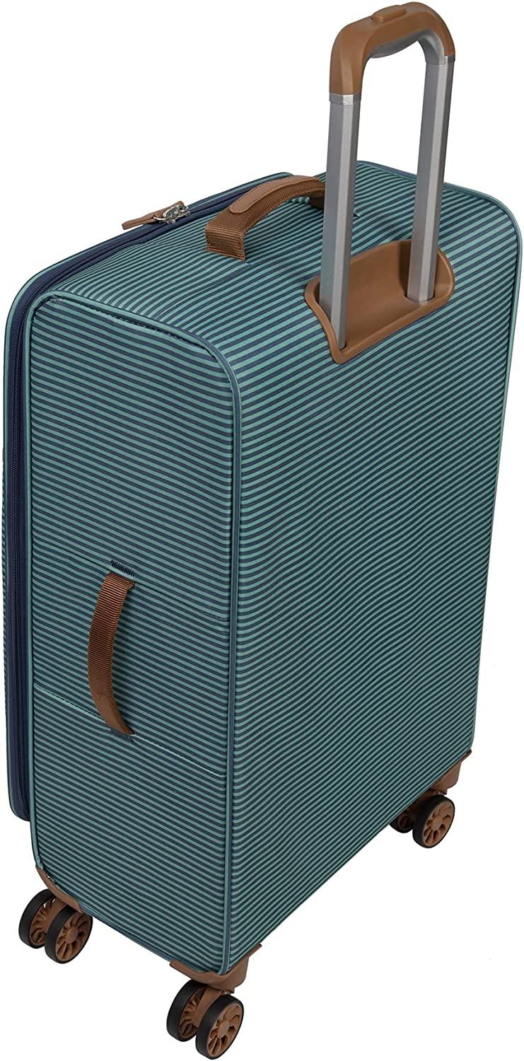 Beach Stripes 34" Softside Checked 8 Wheel Spinner, Teal