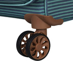 Beach Stripes 34" Softside Checked 8 Wheel Spinner, Teal