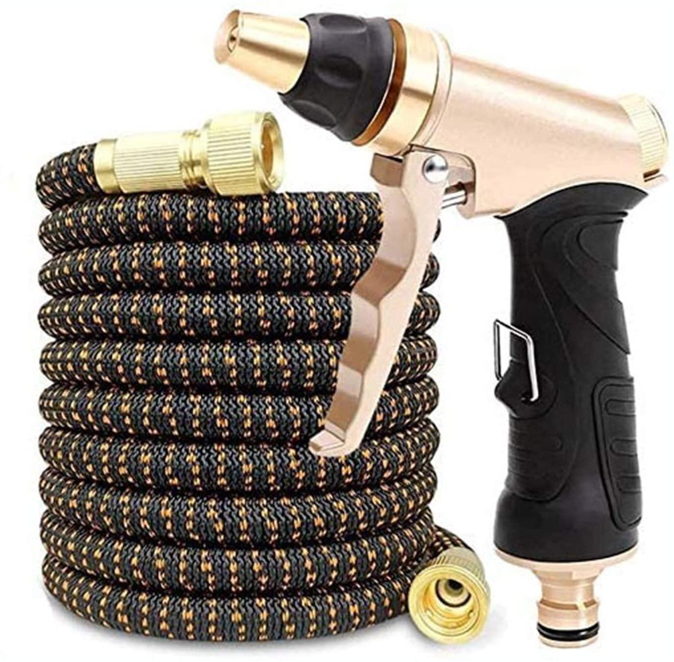 HMBB Garden Hose Nozzles, Upgraded Portable Expandable Water Hose Telescopic Garden Hose Rubber Hose Multi-Function Nozzle High Pressure Water Gun Car Wash Gardening Watering