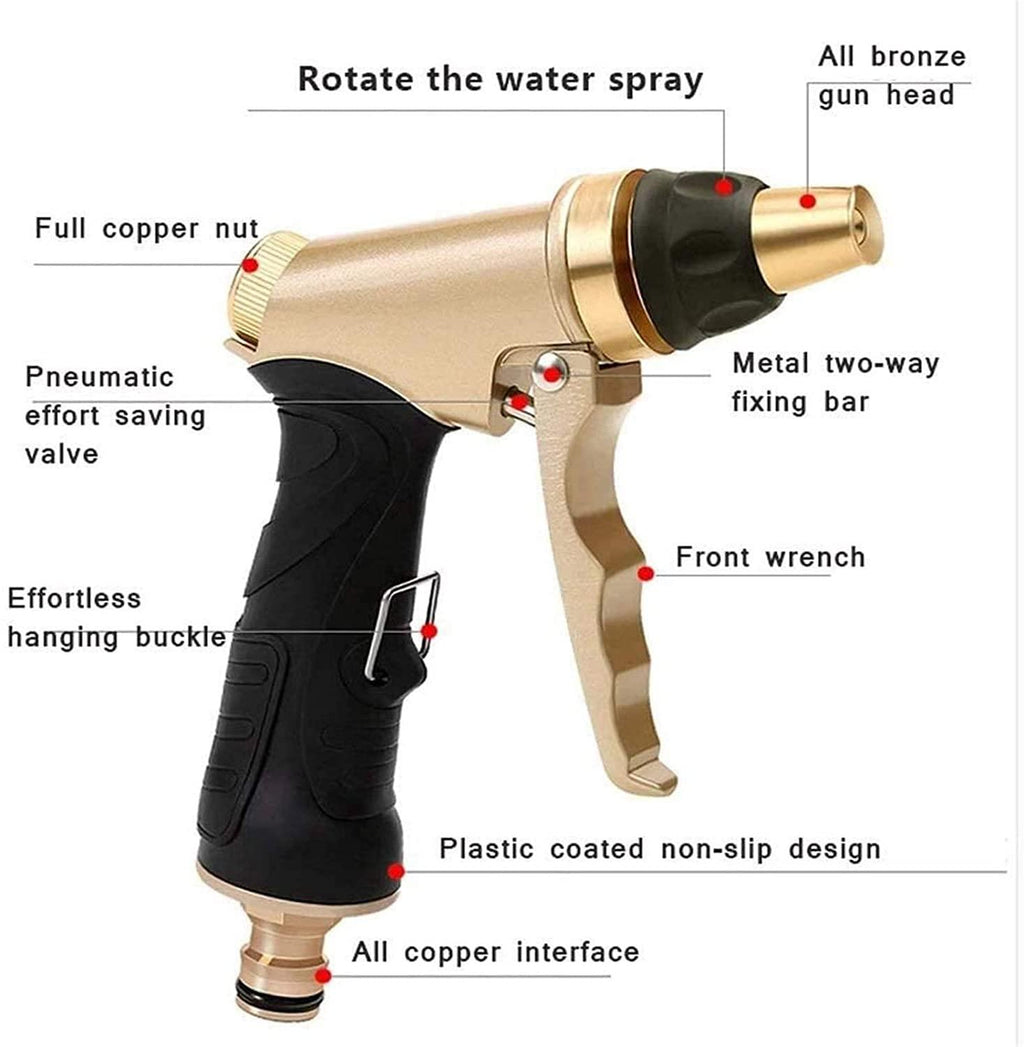 HMBB Garden Hose Nozzles, Upgraded Portable Expandable Water Hose Telescopic Garden Hose Rubber Hose Multi-Function Nozzle High Pressure Water Gun Car Wash Gardening Watering